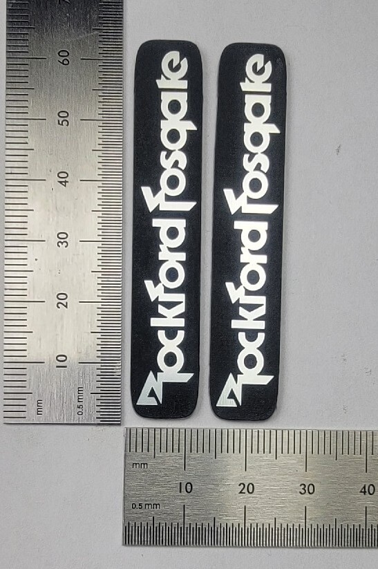 Rockford Fosgate Premium Speaker Badge Emblem Logo Pair Large Custom Made