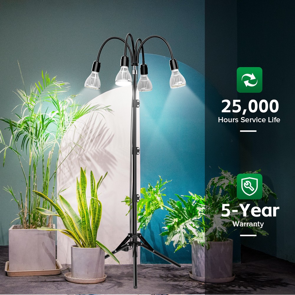 LED Grow Light with Adjustable Tripod Stand Full Spectrum with Replaceable Bulbs