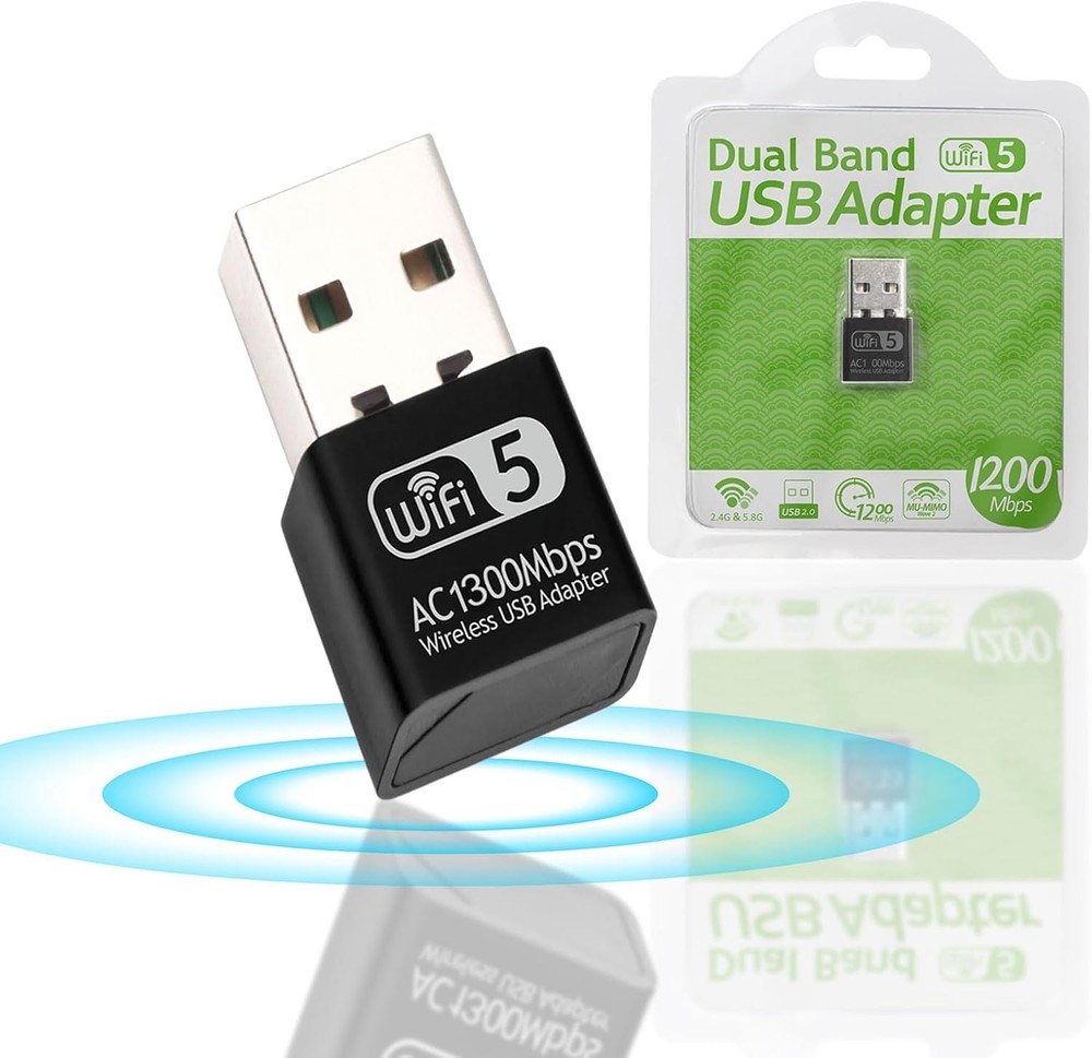 Wodgreat 1300Mbps USB WiFi Adapter for PC-Tiny Size Wireless Network Adapter for