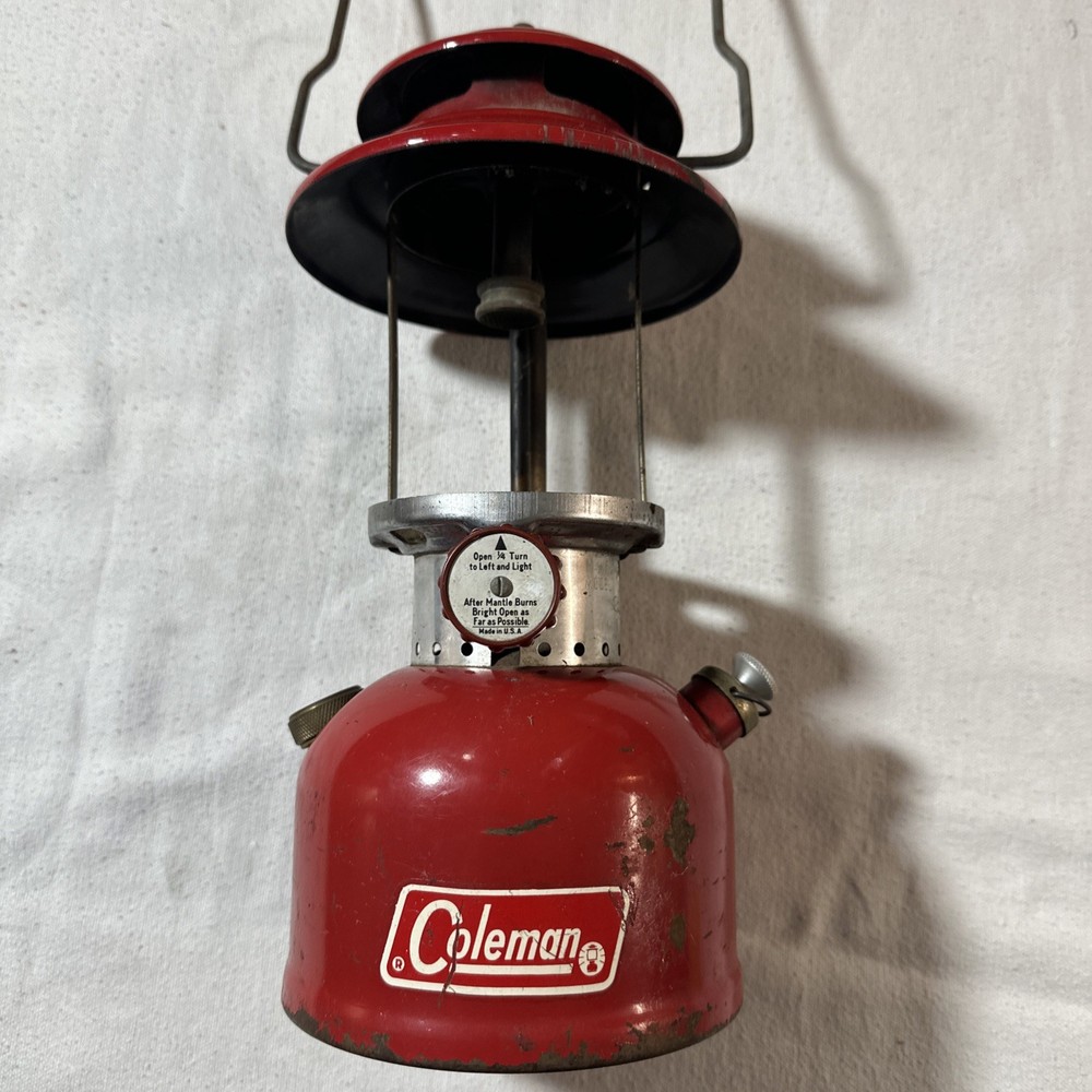 Vintage 5/72 Coleman Model 200A Red Camping Lantern without globe untested