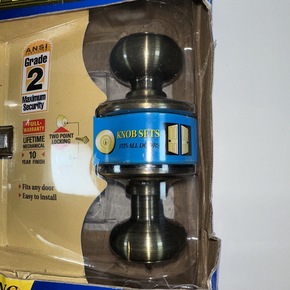 Schlage Maximum Security Deadbolt Keyed Entry~Grade 2 Max Security Antique Brass