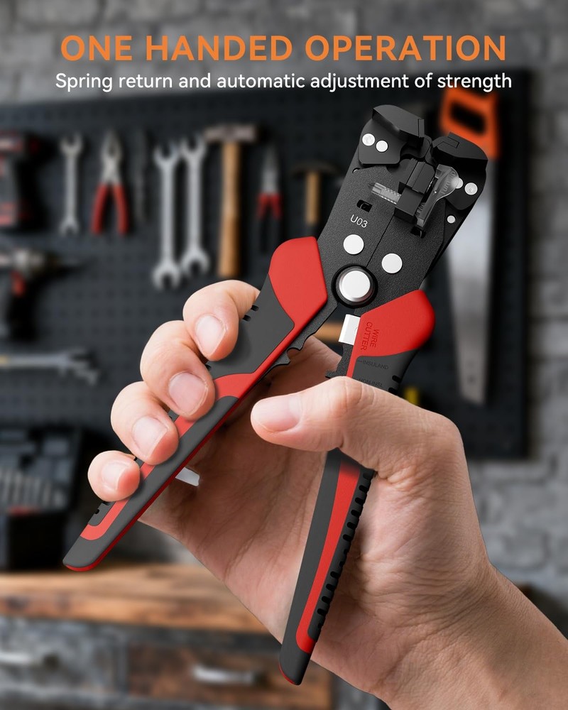 Self Adjusting Wire Stripper, ULEEY 3 in 1 Automatic Red