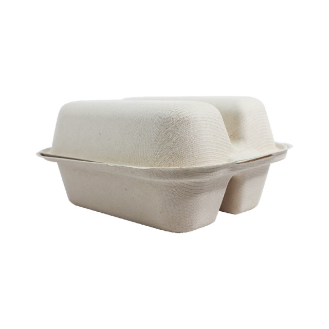 World Centric 2-Compartment Clamshell Taco Container, TO-SC-T2, Compostable