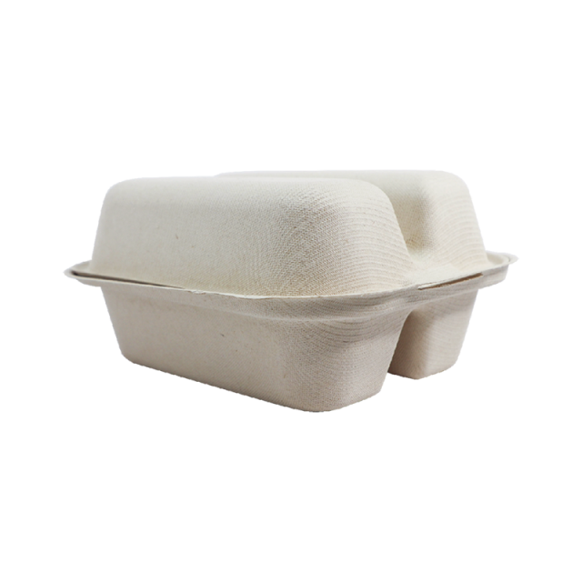 World Centric 2-Compartment Clamshell Taco Container, TO-SC-T2, Compostable