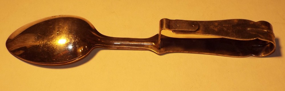 SILVERPLATE SQUEEZE SERVING SPOON STRAINER F AND HAND HALLMARK