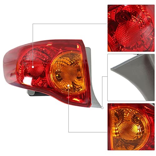Outer Body Tail Light Assembly Replacement for Corolla OE-Style 2009-2010,