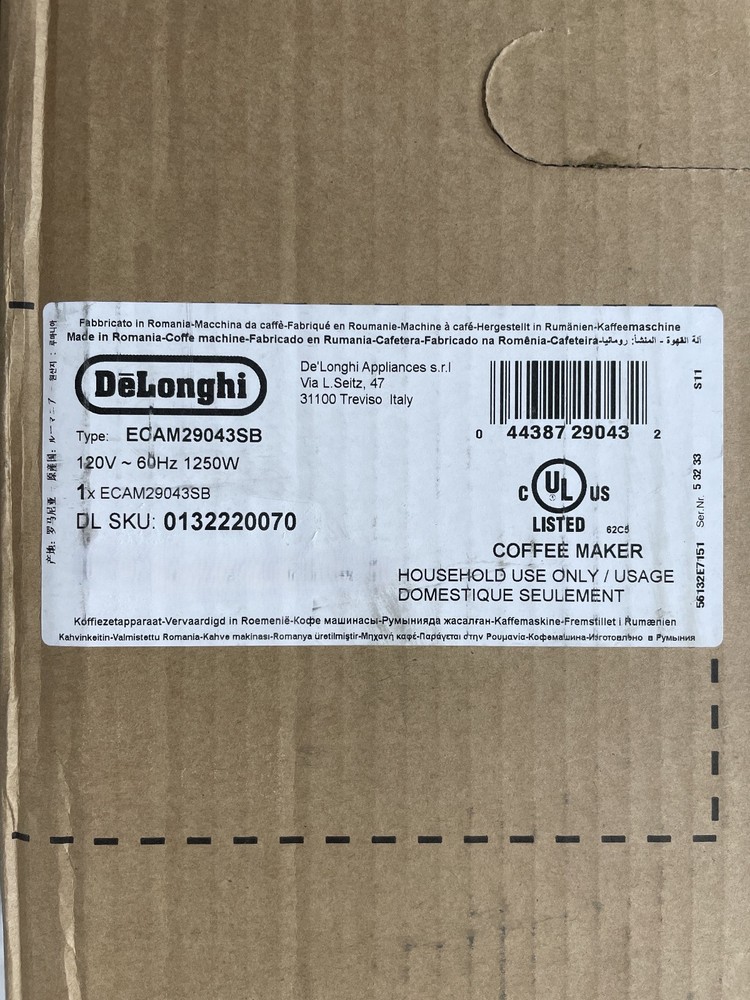 De'Longhi ECAM29043SB Magnifica Evo Espresso Machine