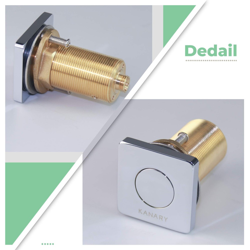 Air Switch Button for Garbage Disposal All Brass Sink Counter Top Square Chrome