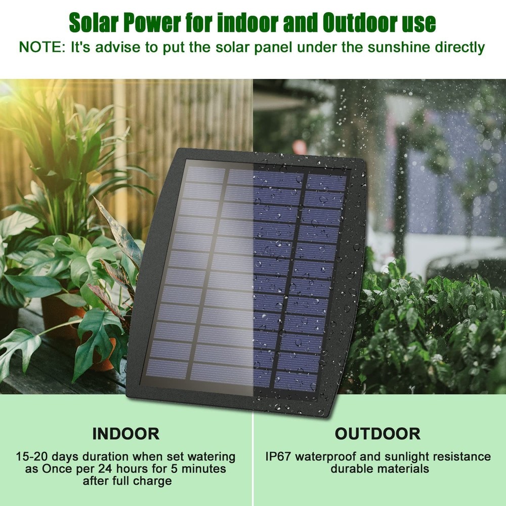 Eco-Friendly Solar Automatic Drip Irrigation System - Supports 30 Pots, 12 Modes