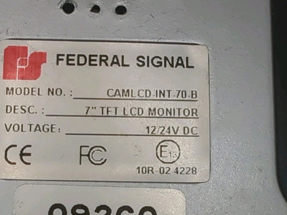 Federal Signal Camera Screen CAMLCD-INT-70-B WORKING