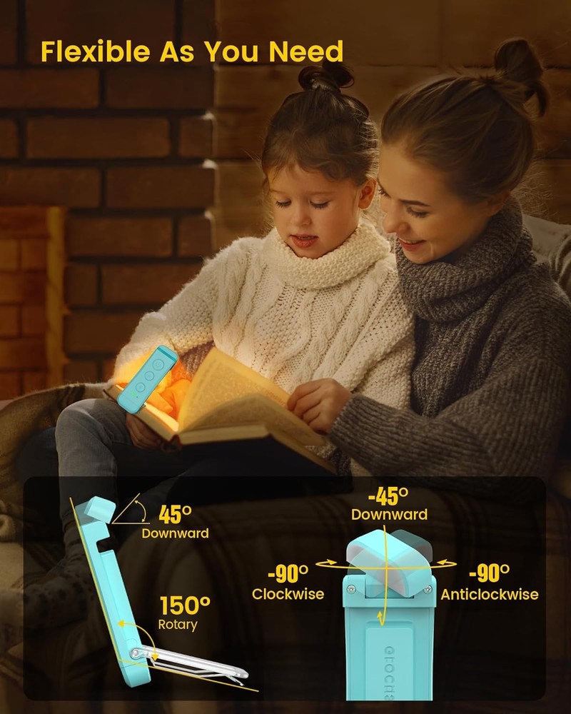 Glocusent Portable Clip Reading Light USB Rechargeable