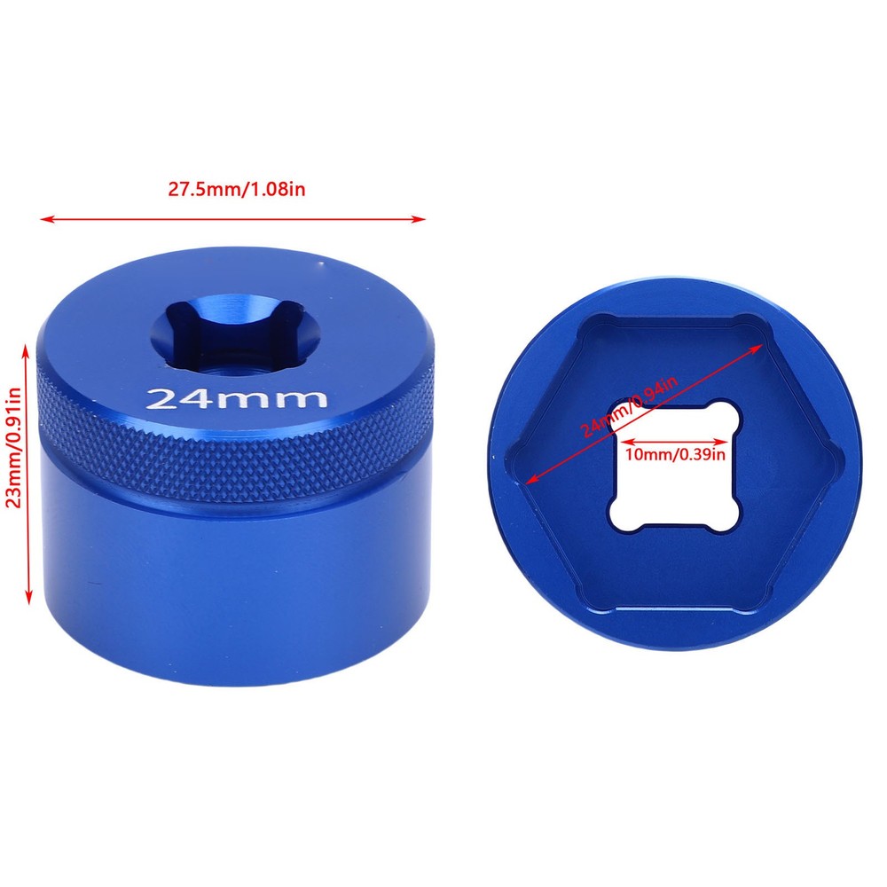 Bike Front Fork Cap Socket Tool 24mm Hex Suspension Fork Air Chamber Cap Socket