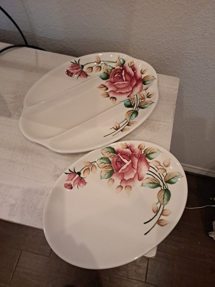 Lefton Rose Americana Serving Dishes