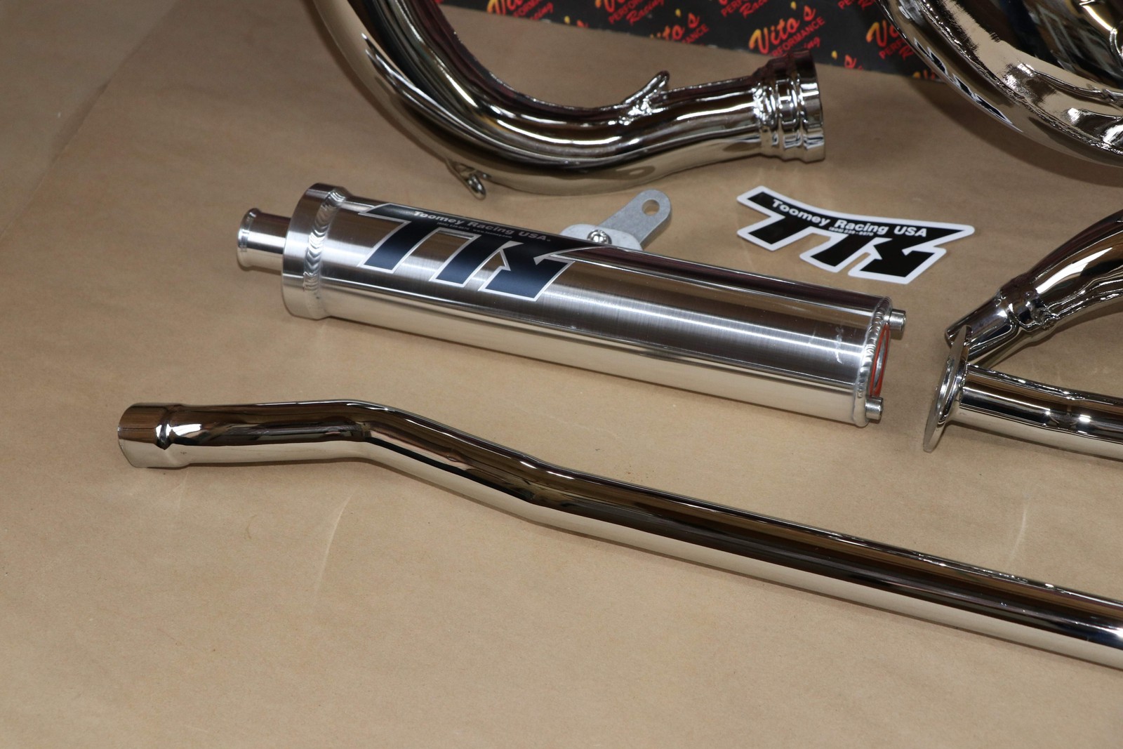 NEW Yamaha Banshee CHROME Toomey Racing T6 Pipes + T-6 silencers 1987-2006