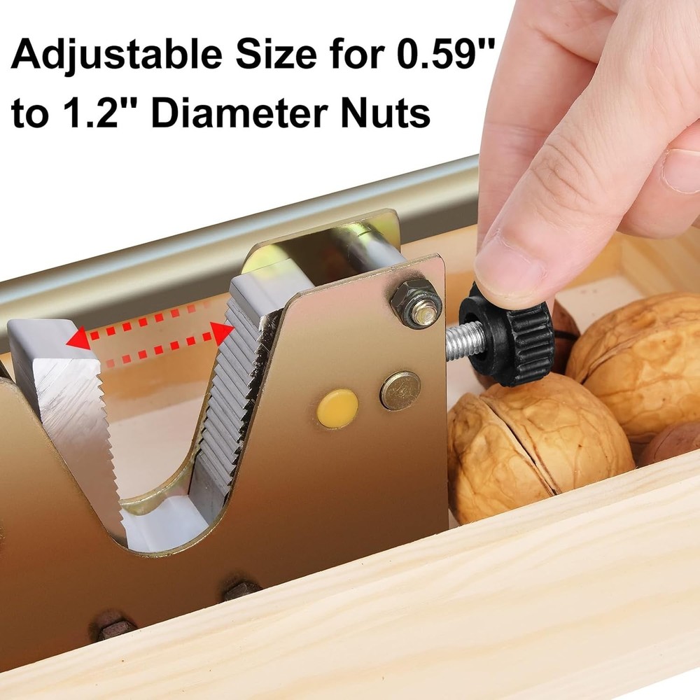 Durable Adjustable Nut Cracker with Rust-Resistant Finish & Picks - 9.84 in
