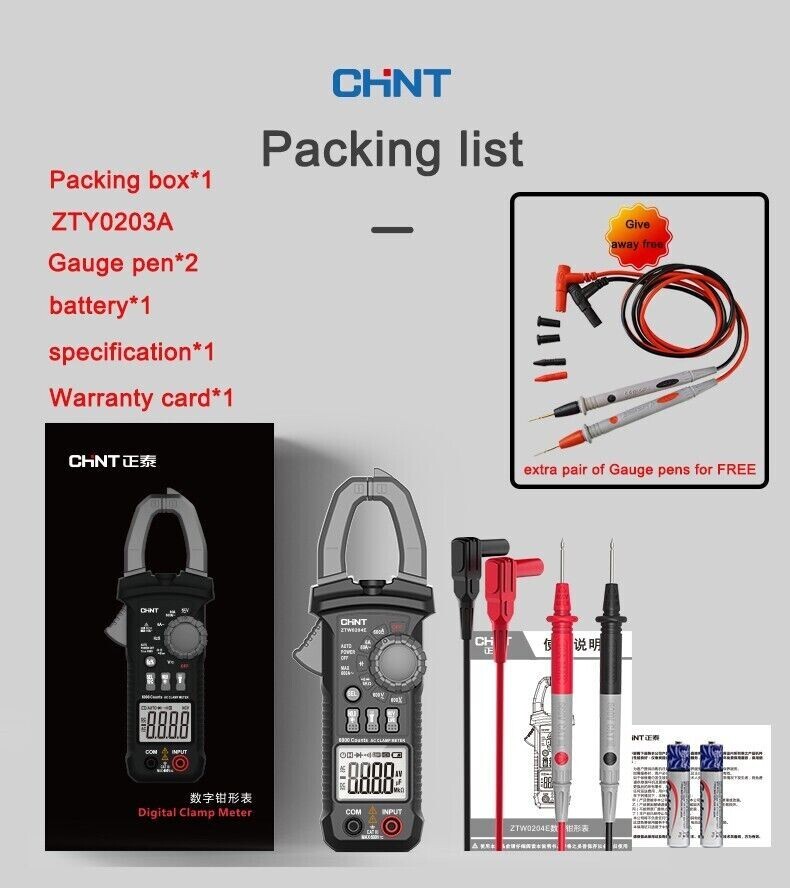 High precision measurement handheld clamp meter multi functional automatic