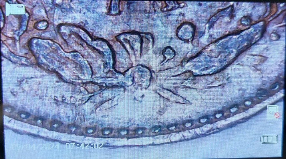 1903-CN Q Mexico 5 Centavos Blue Tone Silver!