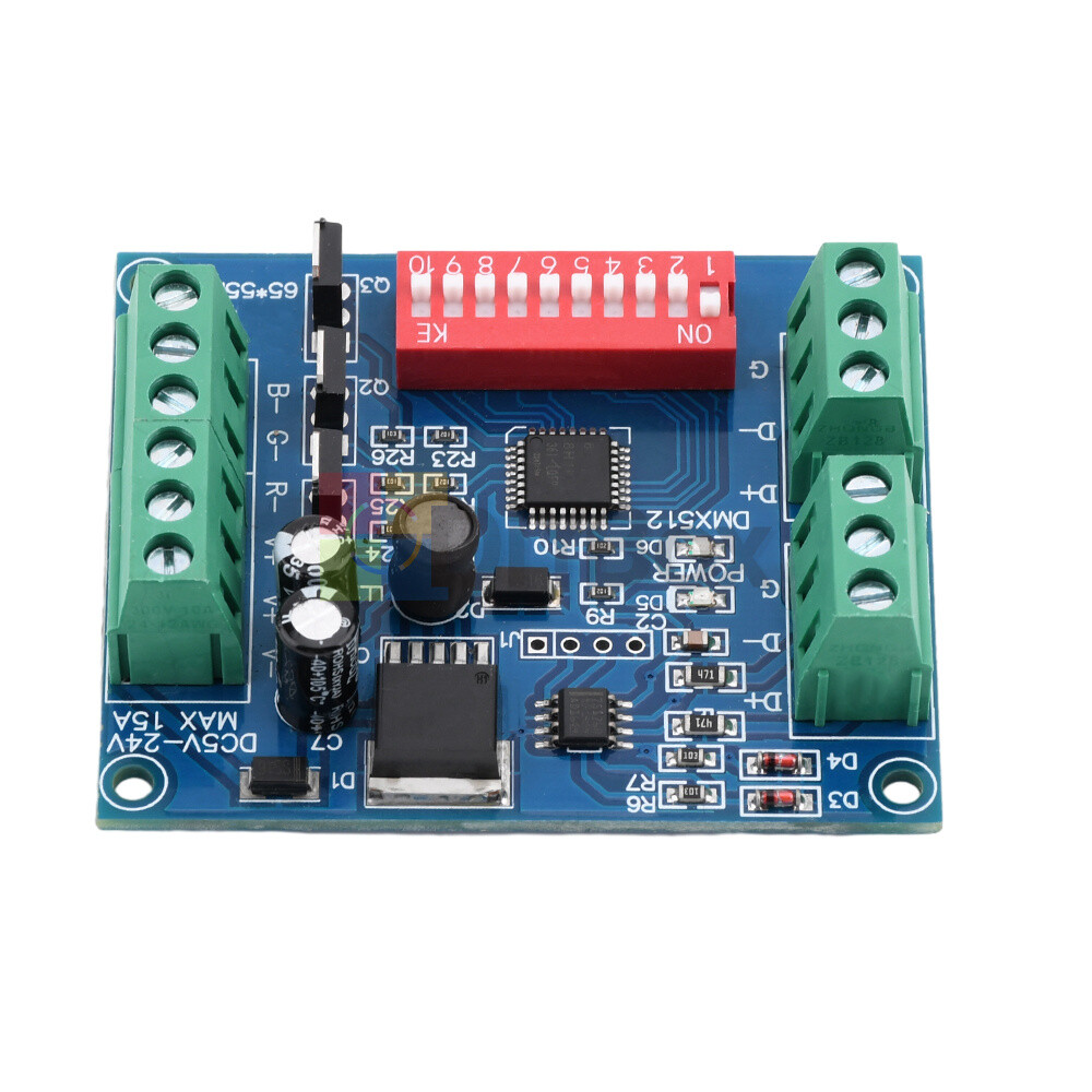 Decoder DMX512 3 Channel RGBW Controller Board LED Stage Lighting CMOS Output
