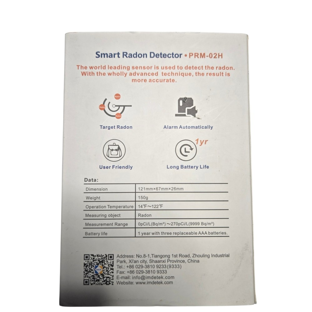 Smart Radon Detector, Radon Detector for Home, Digital Display