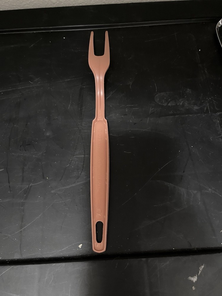 EKCO Pink Plastic Serving Fork Dishwasher Safe Solid Handle Single Piece