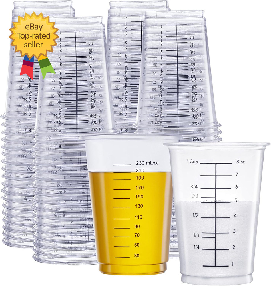 10 Oz Clear Plastic Measuring Cups Disposable Multipurpose Cups for Baking