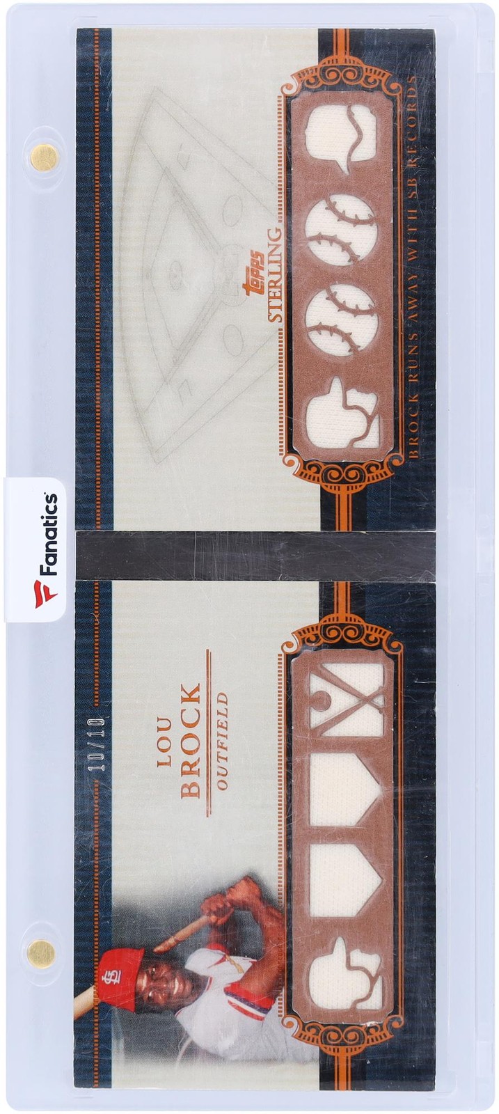 Lou Brock St. Louis Cardinals 2010 Topps Sterling Booklet #SPSR-14 #10/10 Card