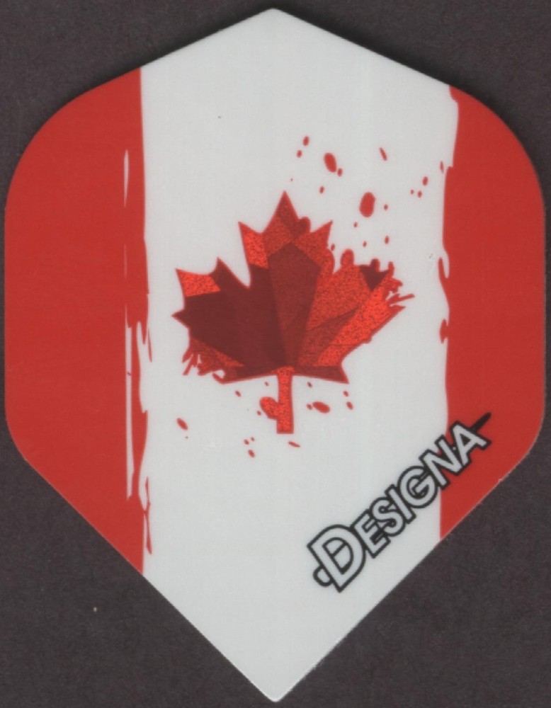 Splattered Canadian Maple Leaf Flag Dart Flights: 3 per set