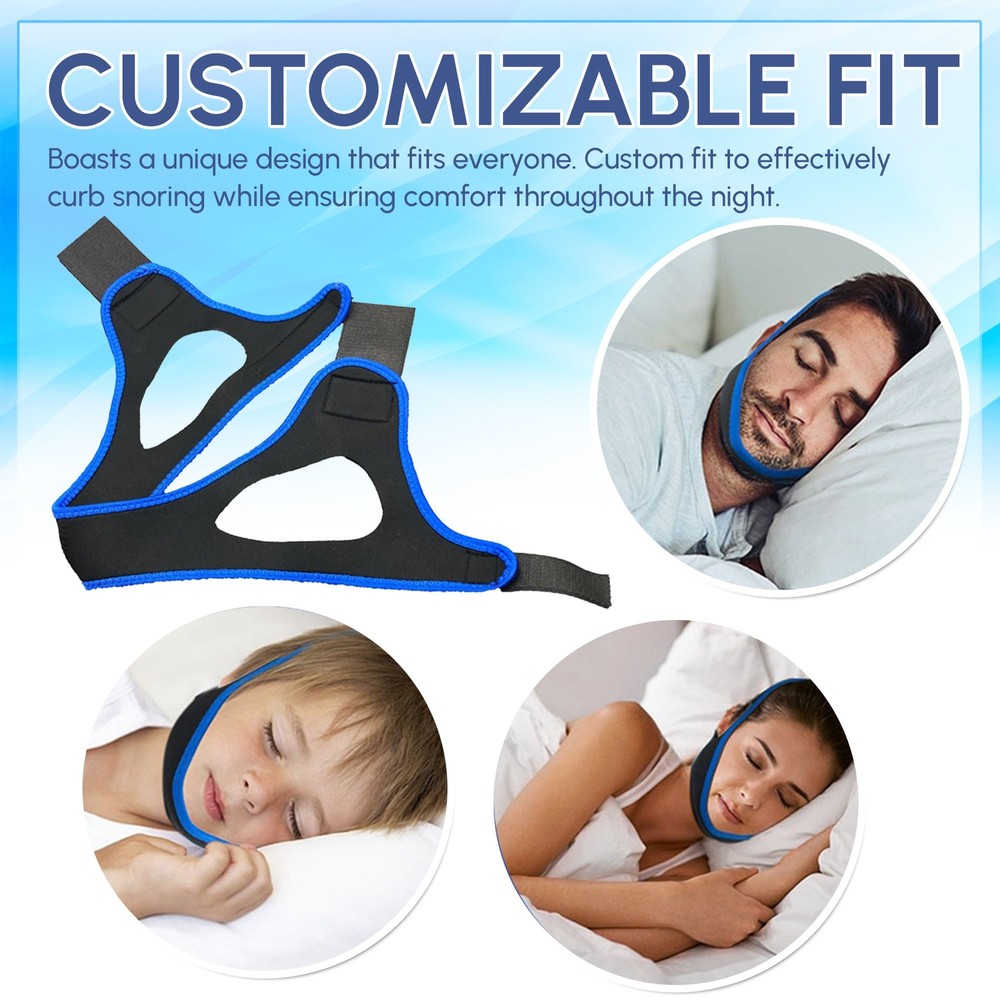 Adjustable Anti Snore Chin Strap - Effective Snoring Solution - Breathable CPAP