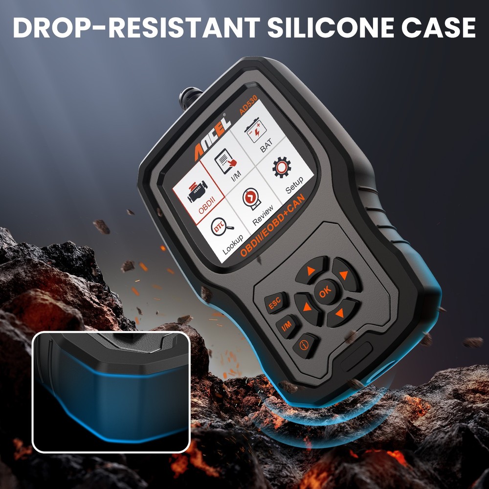 ANCEL AD530 OBD2 Code Reader Scanner Battery Test & Check Engine Diagnostic Tool
