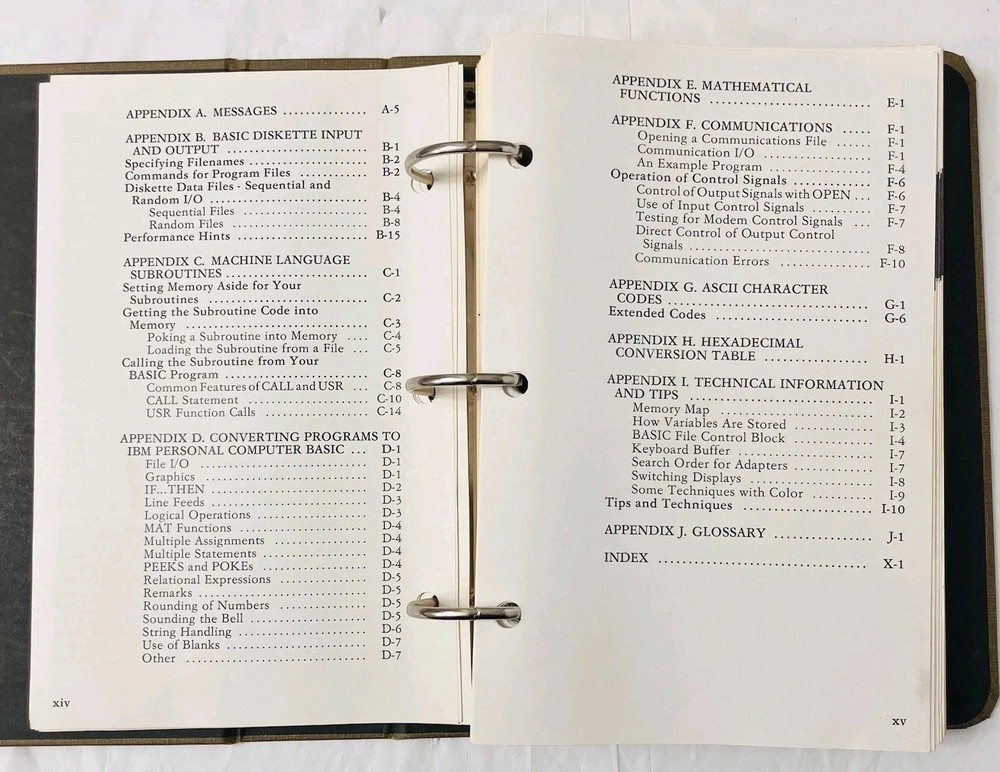 IBM BASIC Personal Computer Hardware Reference Library Manual (1982) w/ Slipcase