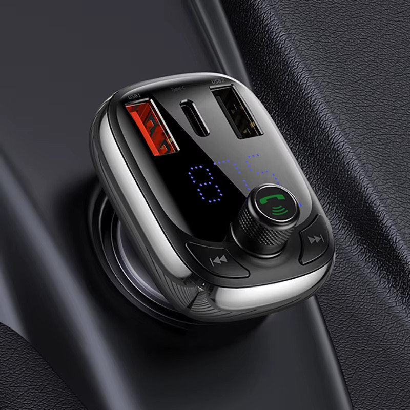 Bluetooth FM Transmitter Car Charger – MP3 Player Handsfree 5A Fast Charging