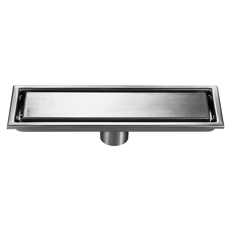 24" Linear Shower Drain Rectangular Trench Floor Drain 2-in-1 Tile Insert Cover