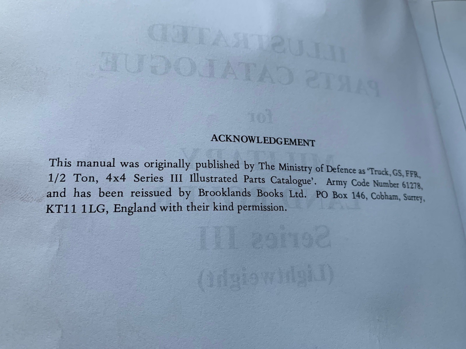 Land Rover- LIGHTWEIGHT / Air Portable Models- Operators Workshop Manual