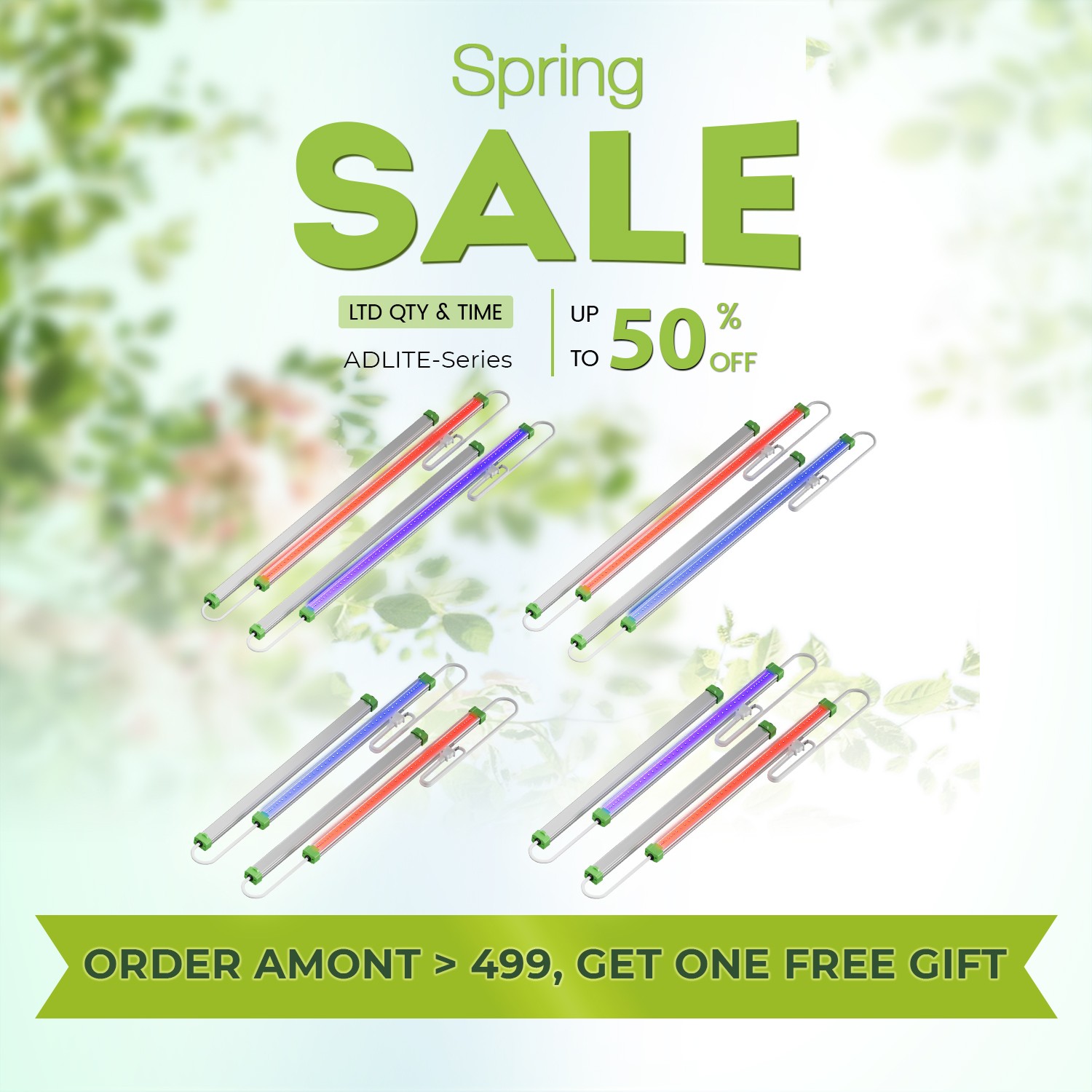 2026 Mars Hydro ADlite UV/IR/Red/Blue Supplemental LED Grow Light Bars for Plant