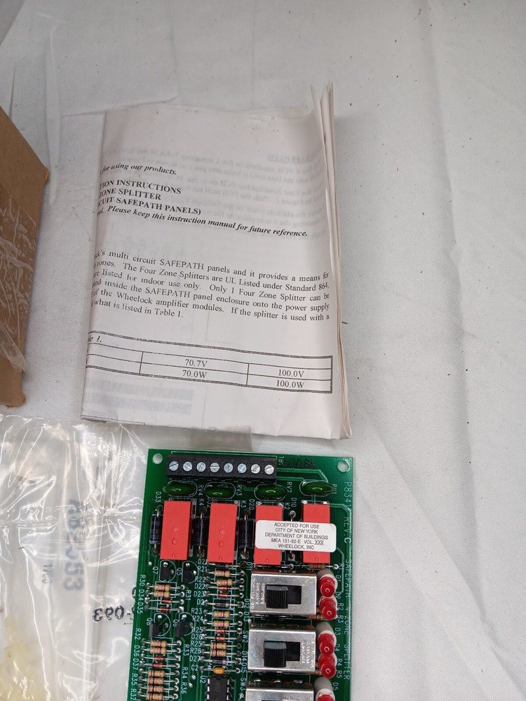 WHEELOCK SPL 107369 4 Zone Splitter Board Module