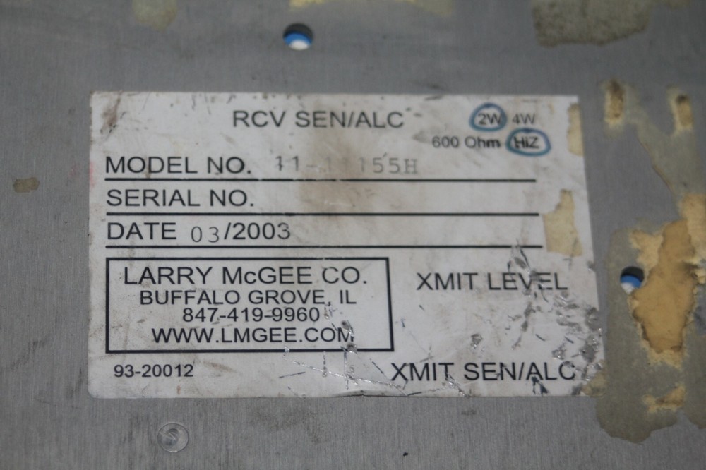 Larry McGee Co. Communications & Control Systems 11-11155H