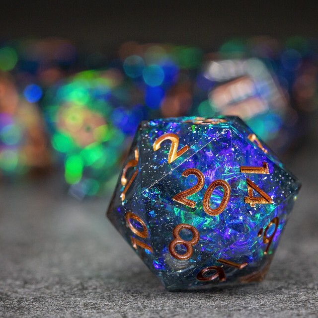 Sage's Miniaturized Galaxy Sharp Edge Resin Dice Set