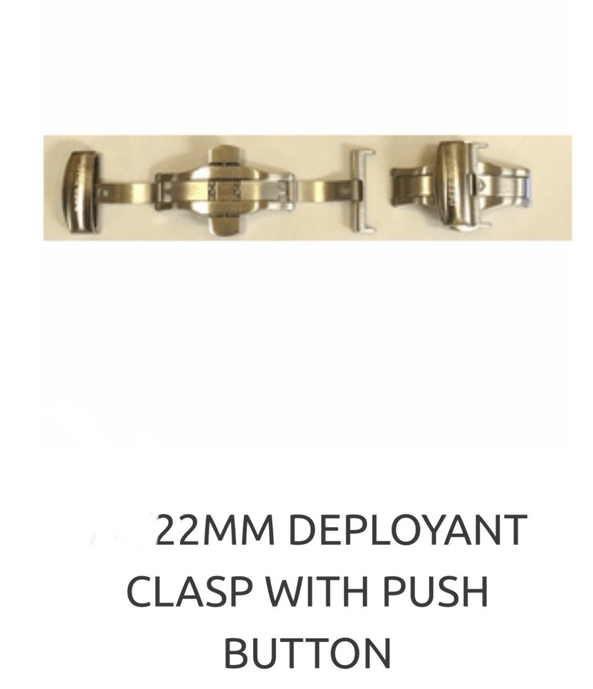Deep Blue 22MM BRUSHED DEPLOYMENT CLASP WITH PUSH BUTTON-NEW‼️