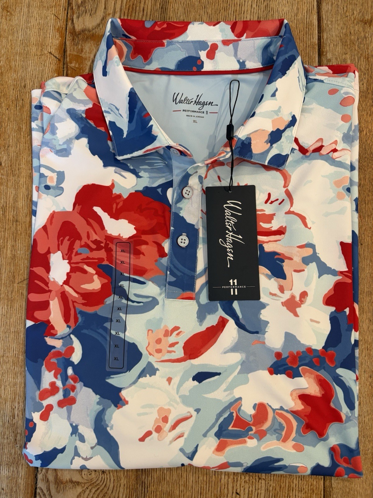 Walter Hagen Performance 11 Men's Golf Polo Shirt Floral XL