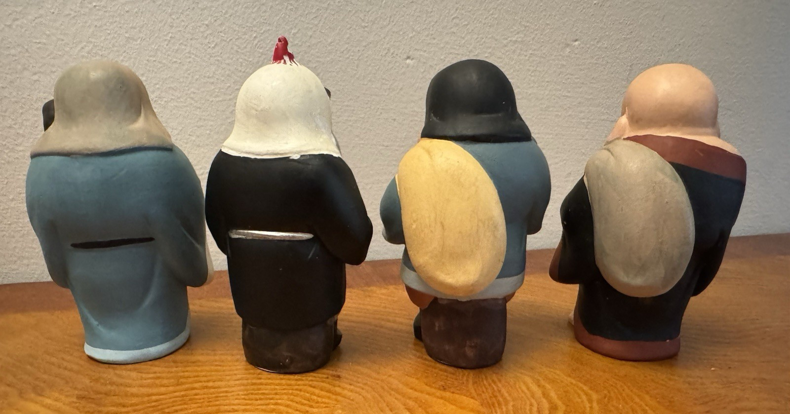 Vintage ~ Hakata Mimasu Dolls ~ Japanese 7 Lucky Gods ~ Porcelain 4 1/2" Figures