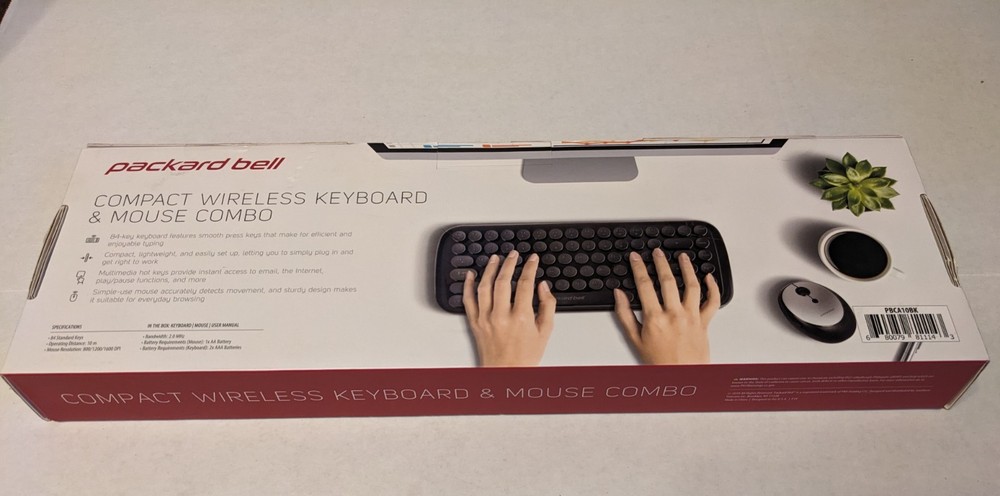 Packard Bell Black Wireless Keyboard Mouse Combo