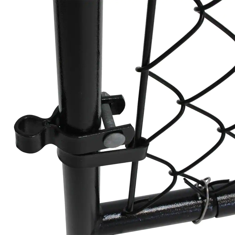 Chain Link Fence 4' H Adjustable Walk Gate Kit Square Corner Frame Black