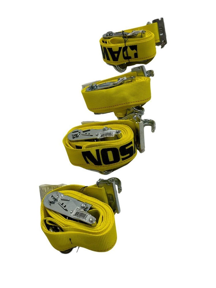 12' E-Track Ratchet Strap w/Wire Hook 4 Pack
