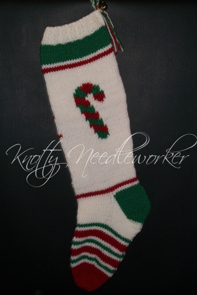 Pattern Only Hand Knitted CHRISTMAS HAPPY DRAGON Stocking