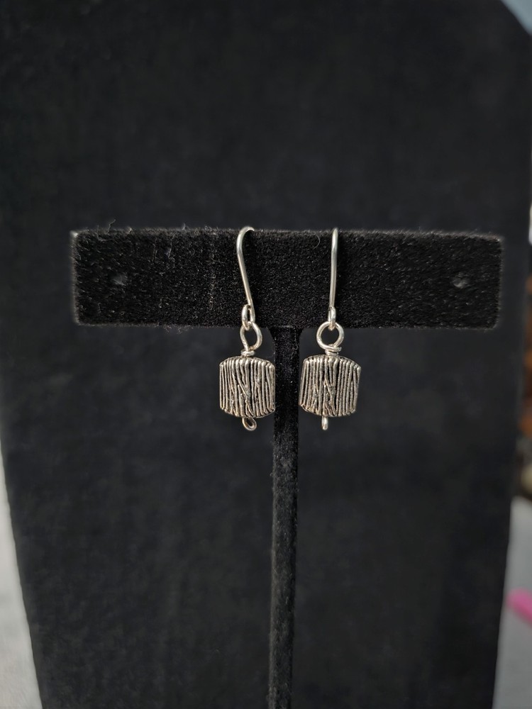 Sterling Silver Pressed Wire Earrings Dangle Drop