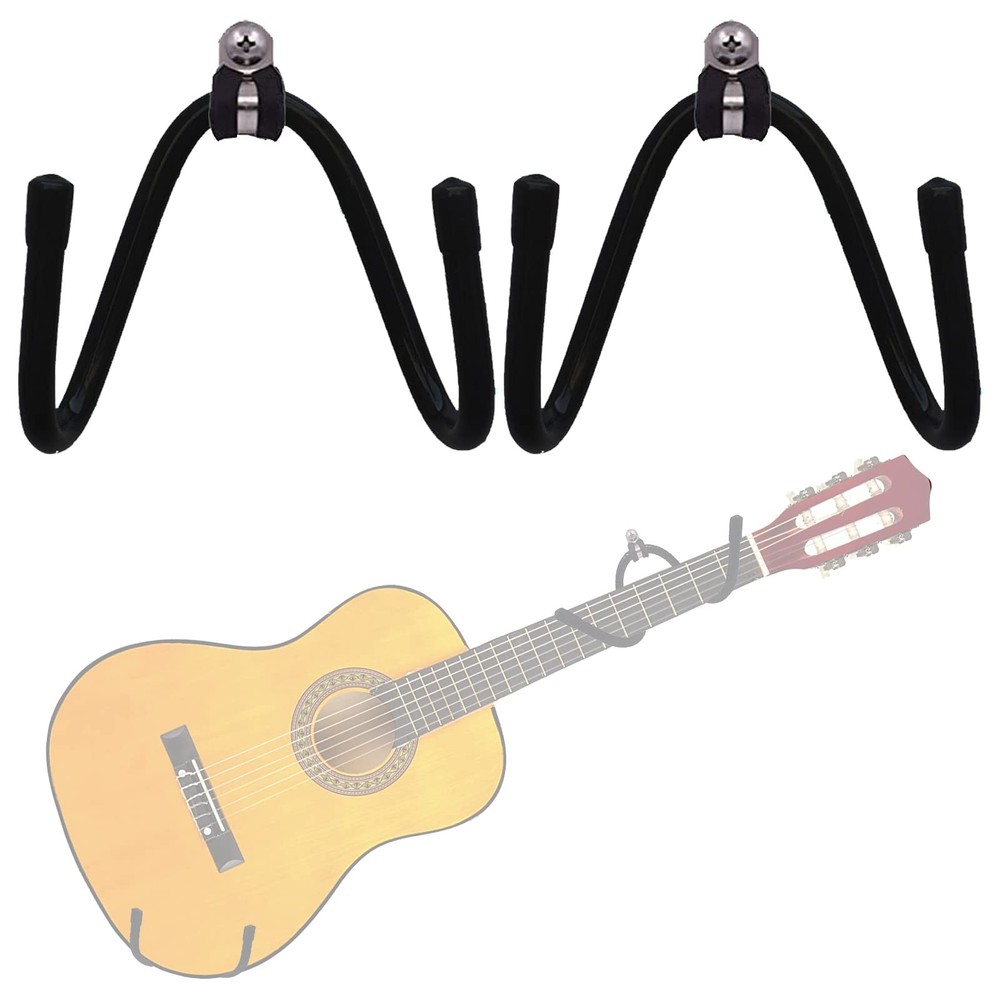 Horizontal Guitar Wall Mount Hanger, 2 Pack Guitar Hanger Wall Hook Holder St...