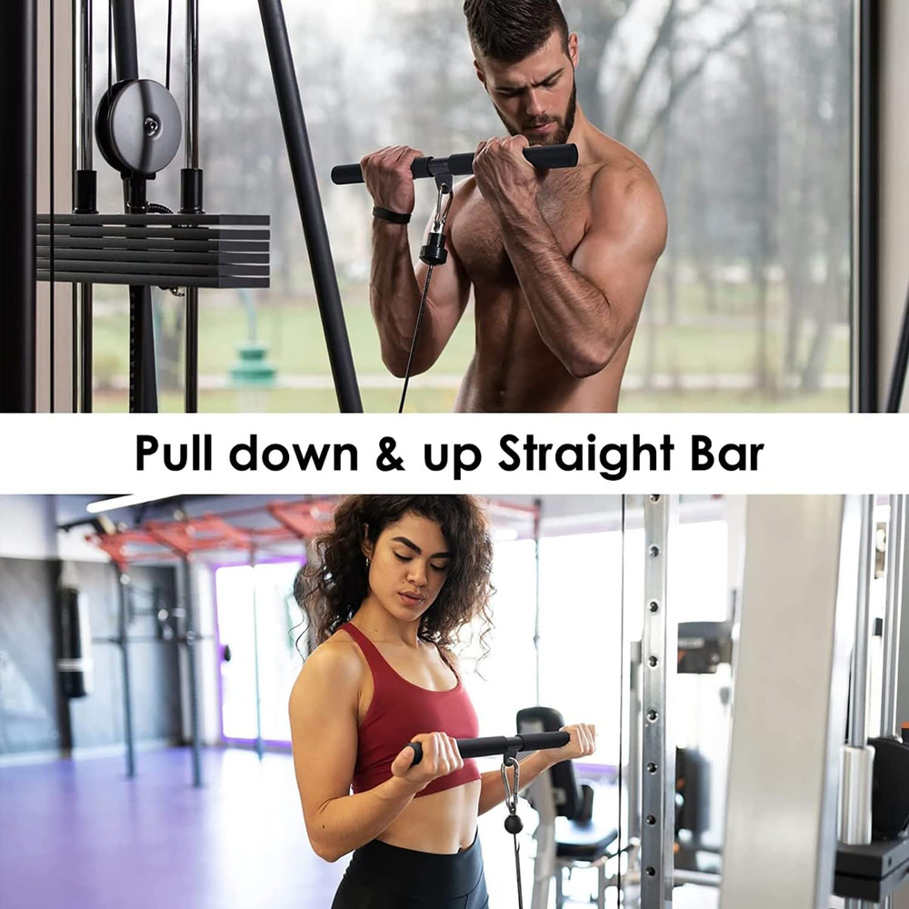 LAT Straight Bar Pull down Bar - Exercise Pulldown Rod for LAT Lifting Cable Mac