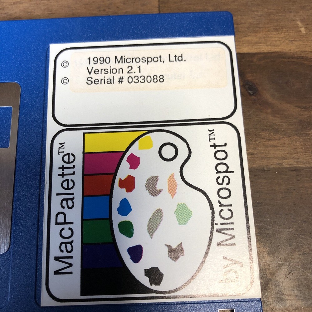 1990 MacPallet Software 3-1/2" disk - vintage Mac software Microspot LTd