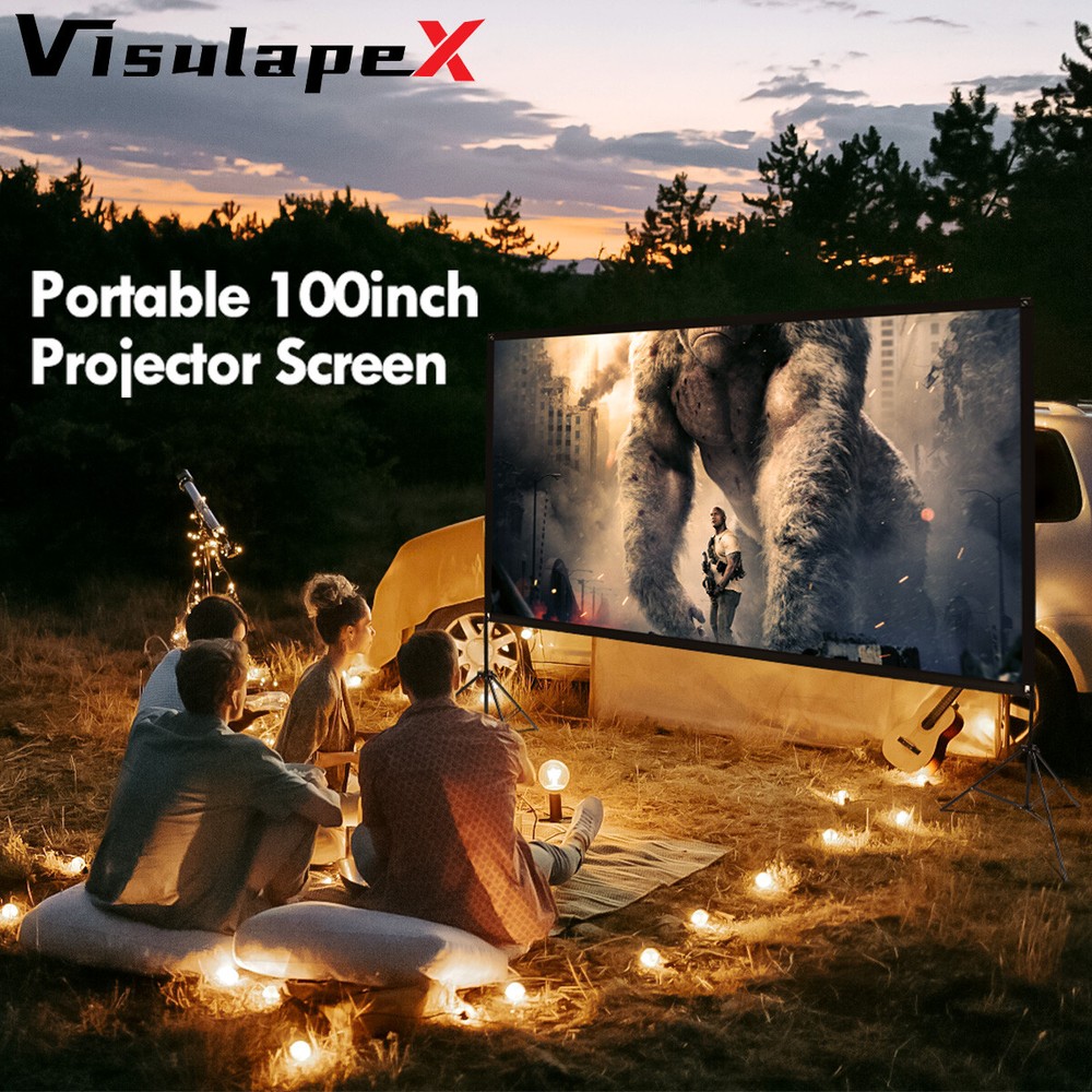 Outdoor Projector Screen with Stand SCREENMAX 120 inch Foldable Projector Screen
