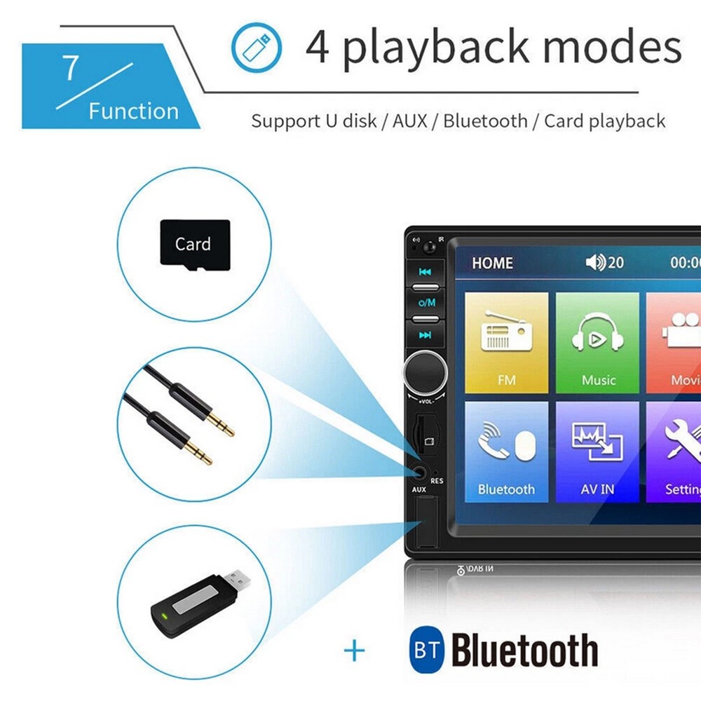 7" Double 2Din Car Stereo Radio Apple/Android Car Bluetooth Player Touch Screen